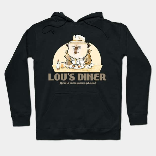 Lou's Diner Hoodie by Inkpug